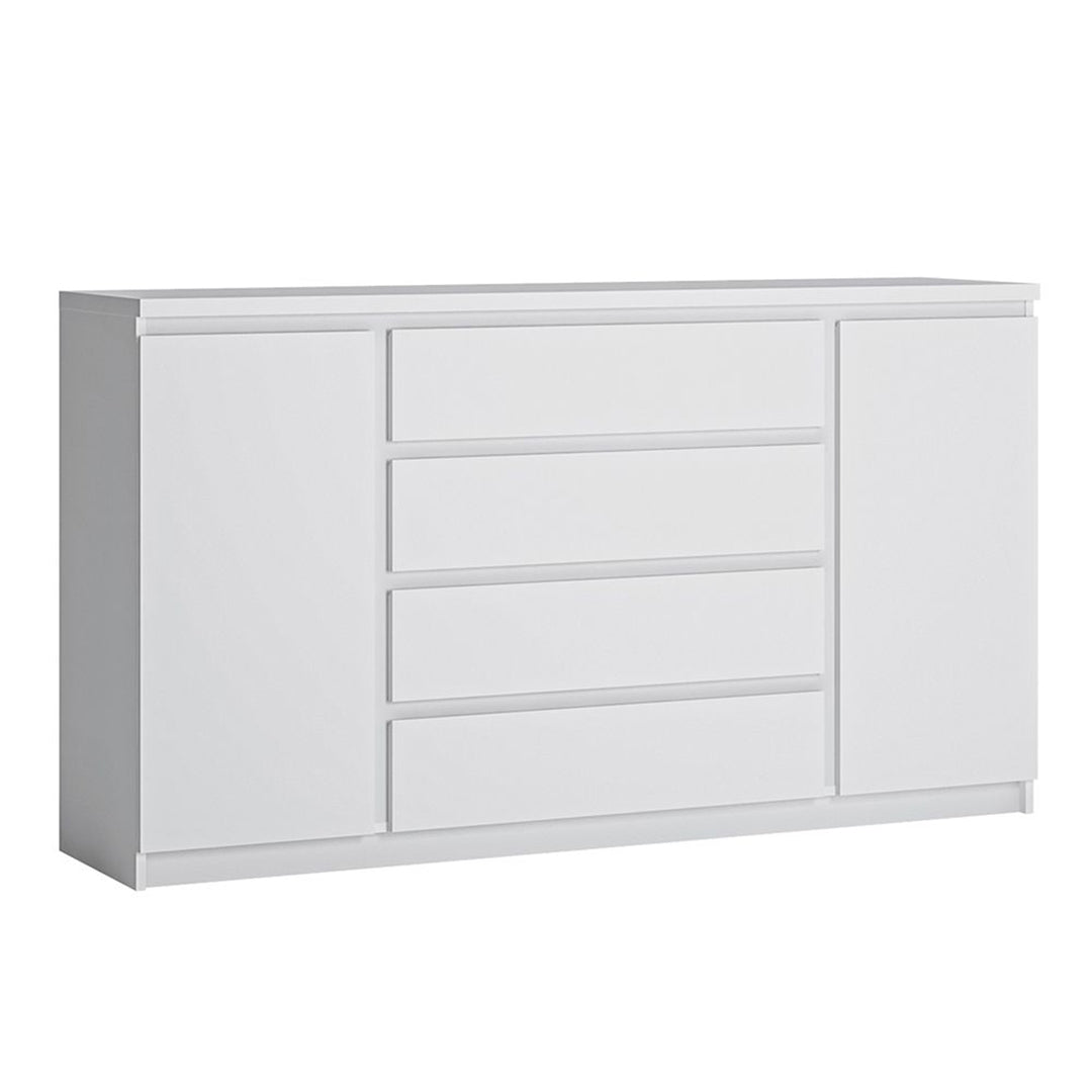 Wooden Sideboard Wide With 2 Doors And 4 Drawers - Fribo