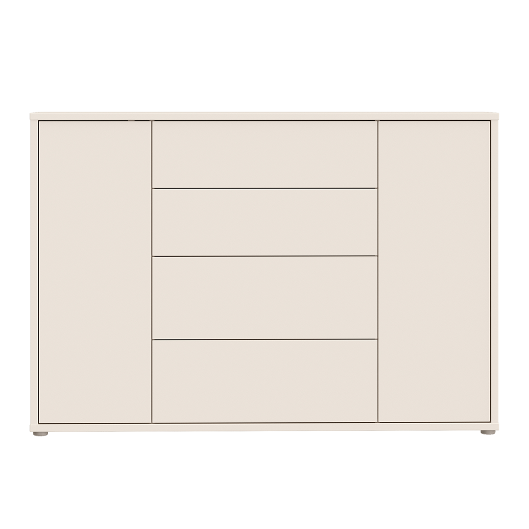 Wooden Sideboard Wide With 2 Push-to-Open Doors And 4 Drawers - Alice Springs