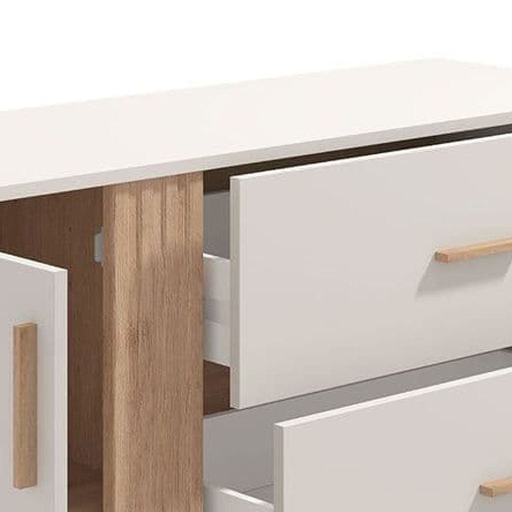 Wooden Sideboard With 1 Door And 3 Drawers - Grant