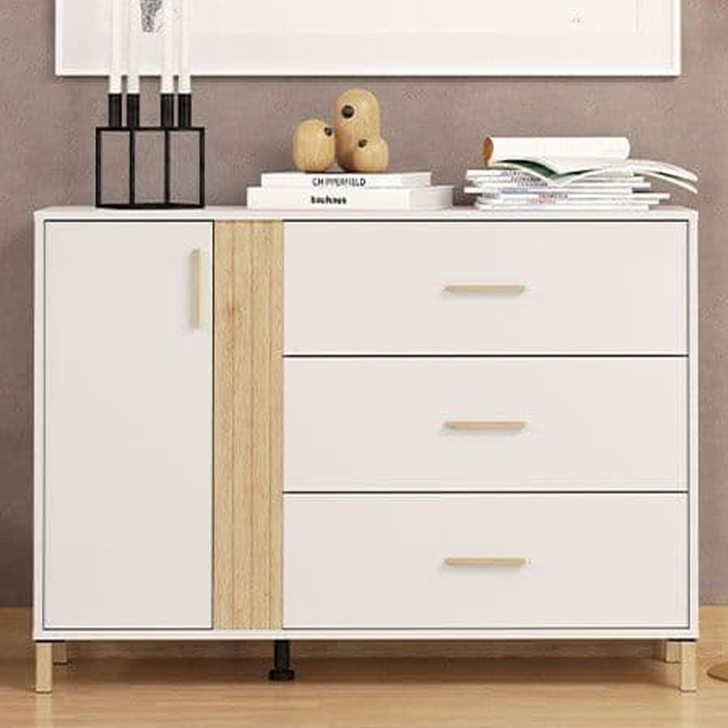 Wooden Sideboard With 1 Door And 3 Drawers - Grant