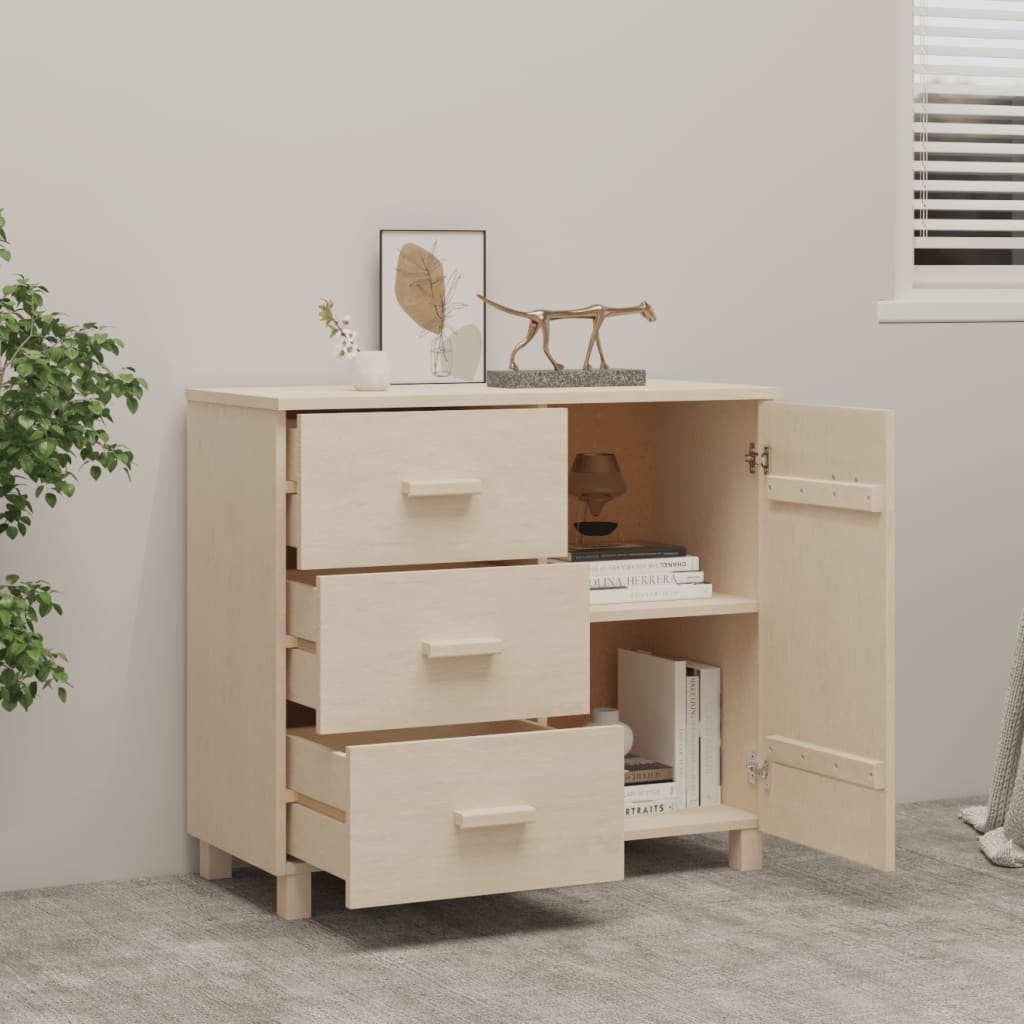 Wooden Sideboard With 1 Door And 3 Drawers - Hamar
