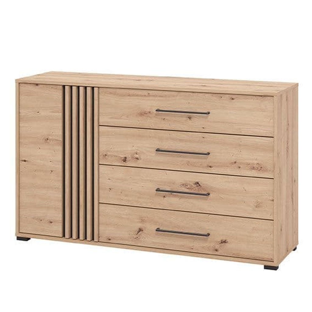 Wooden Sideboard With 1 Door And 4 Drawers - Ashland