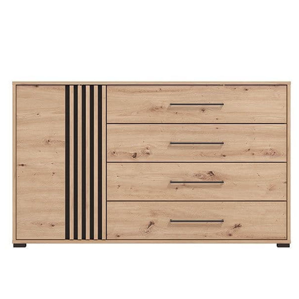 Wooden Sideboard With 1 Door And 4 Drawers - Ashland