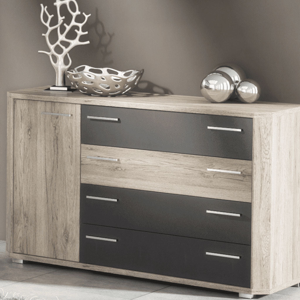 Wooden Sideboard With 1 Door And 4 Drawers - Moncton