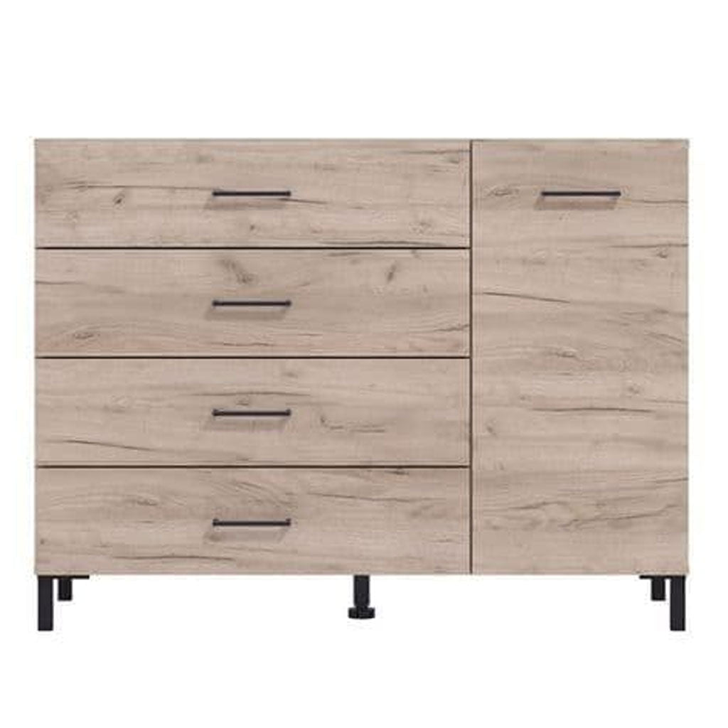 Wooden Sideboard With 1 Door And 4 Drawers - Roanoke