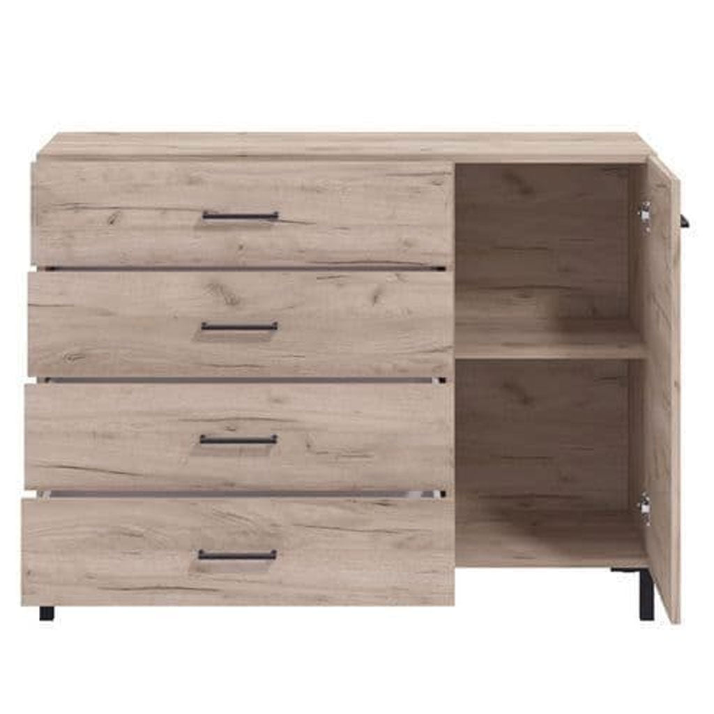 Wooden Sideboard With 1 Door And 4 Drawers - Roanoke