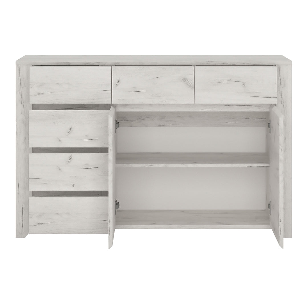 Wooden Sideboard With 2 Doors And 6 Drawers - Angel