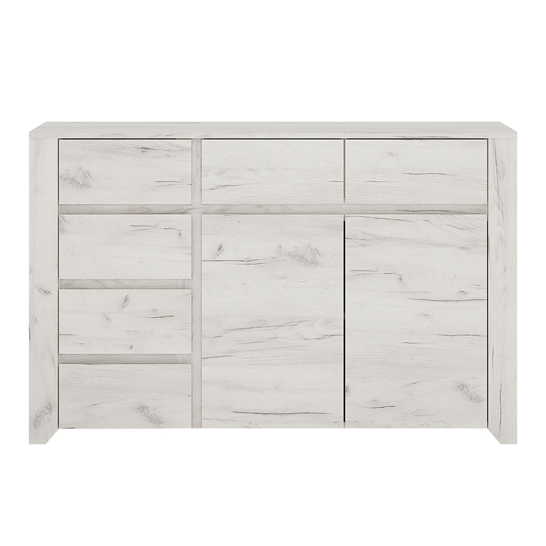 Wooden Sideboard With 2 Doors And 6 Drawers - Angel
