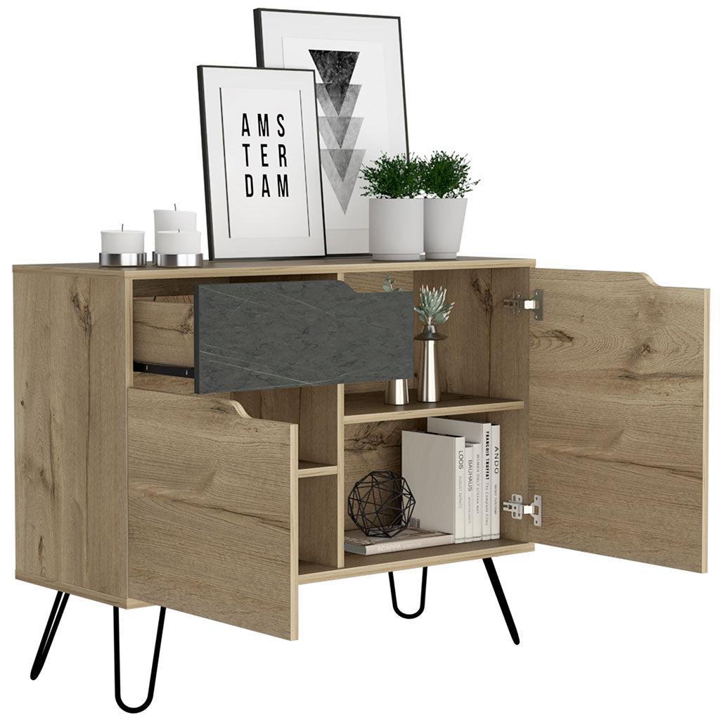 Wooden Sideboard With 2 Doors And 1 Drawer - Manhattan