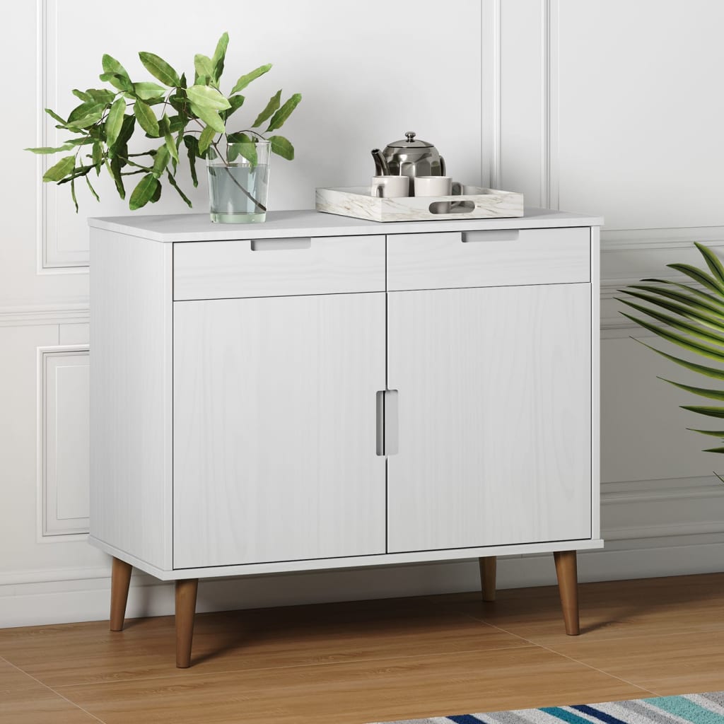 Wooden Sideboard With 2 Doors And 2 Drawers - Molde