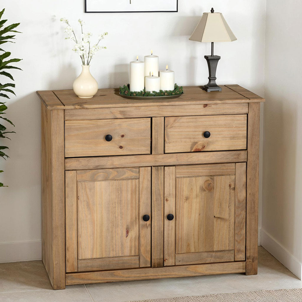 Wooden Sideboard With 2 Doors And 2 Drawers - Panama