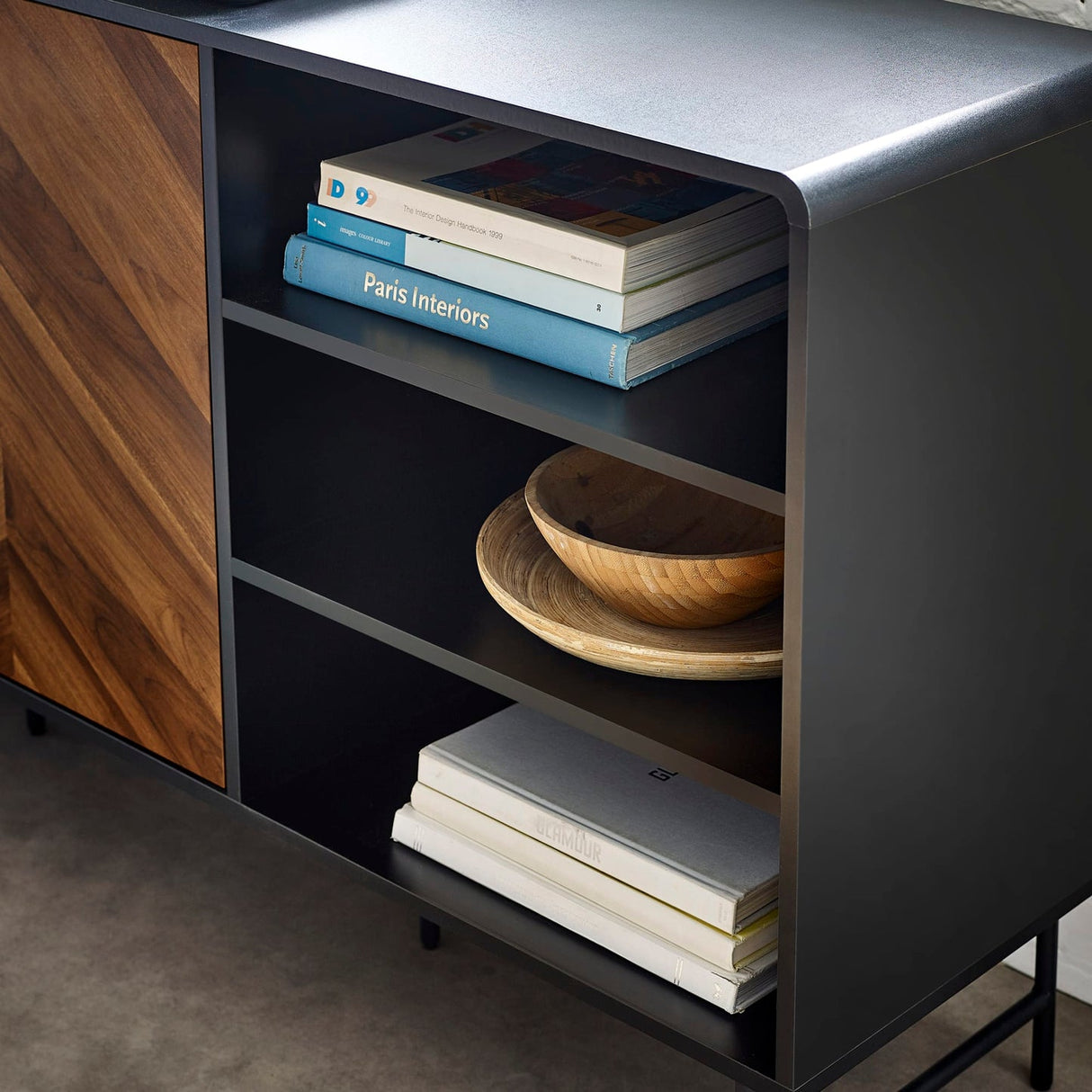 Wooden Sideboard With 2 Doors And 2 Shelves - Alvin