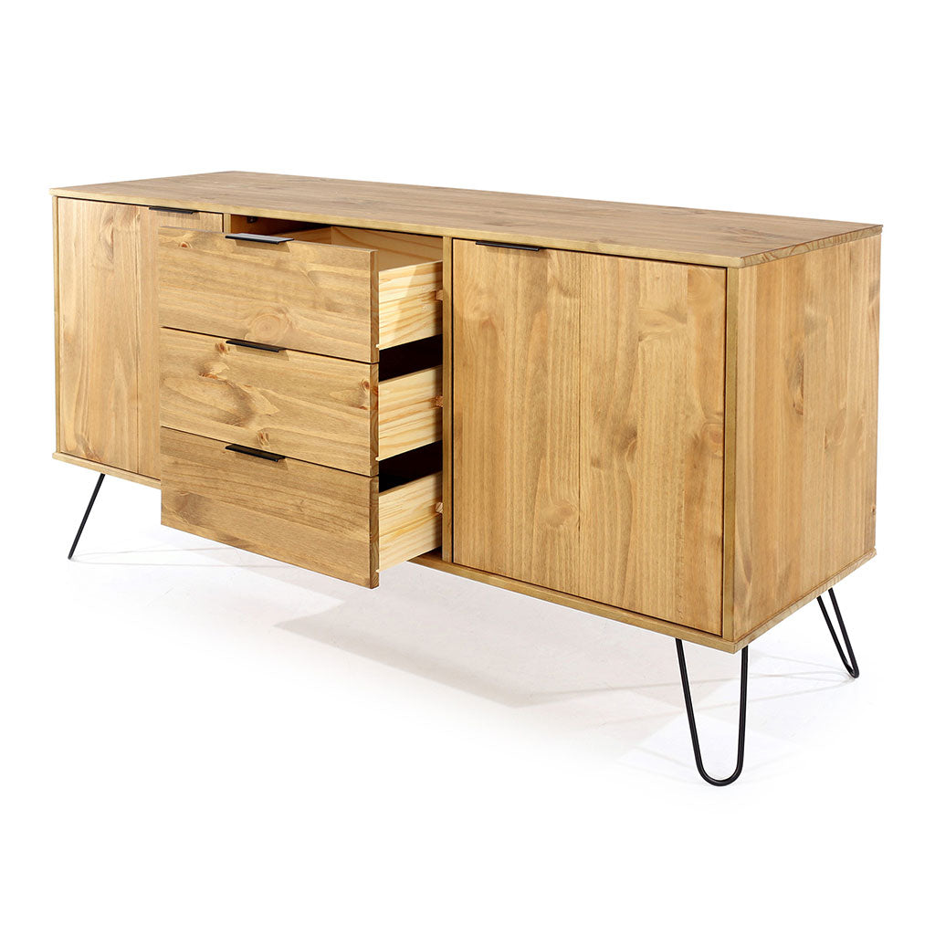 Wooden Sideboard With 2 Doors And 3 Drawers - Augusta