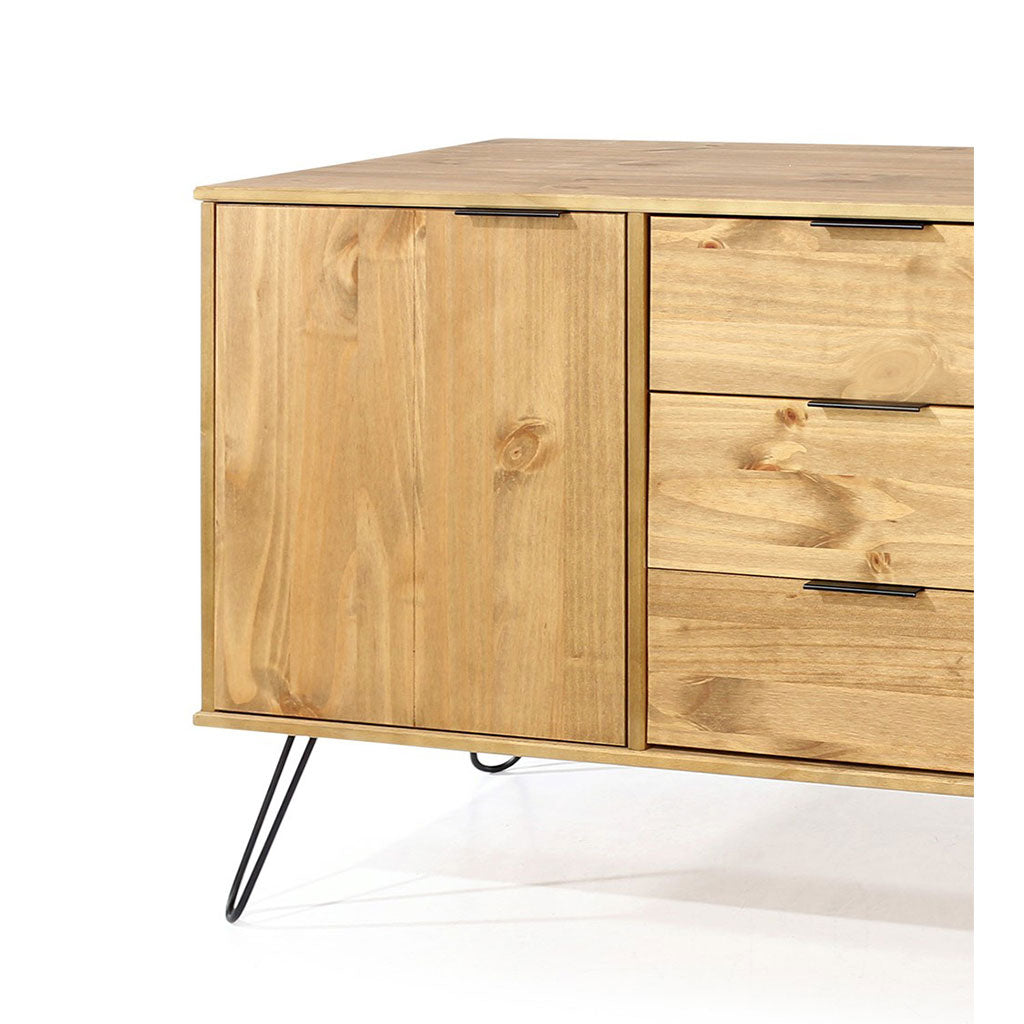Wooden Sideboard With 2 Doors And 3 Drawers - Augusta