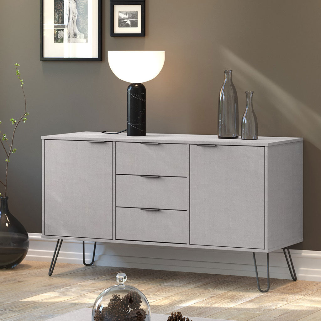 Wooden Sideboard With 2 Doors And 3 Drawers - Augusta