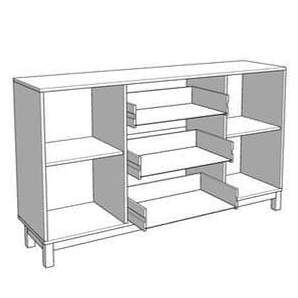 Wooden Sideboard With 2 Doors And 3 Drawers - Castaic