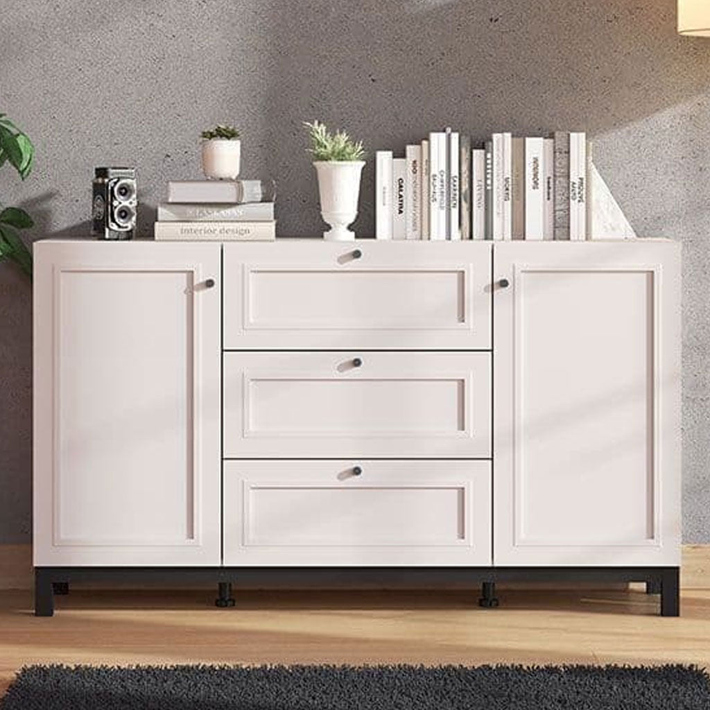 Wooden Sideboard With 2 Doors And 3 Drawers - Castaic