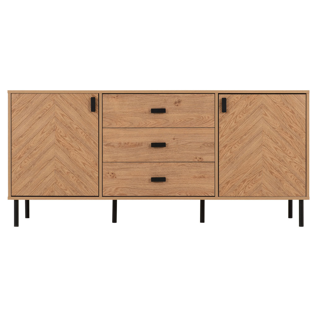 Wooden Sideboard With 2 Doors And 3 Drawers - Leon