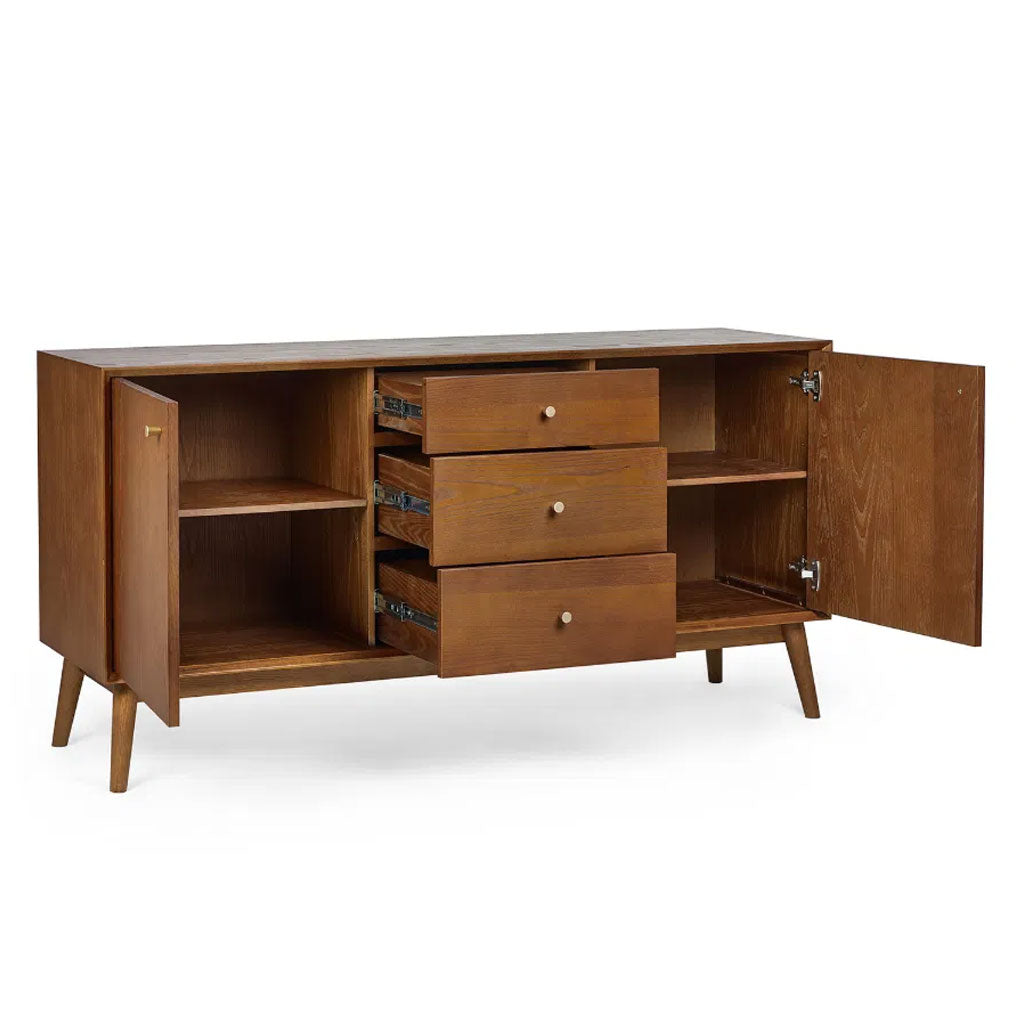 Wooden Sideboard With 2 Doors And 3 Drawers - Lowry