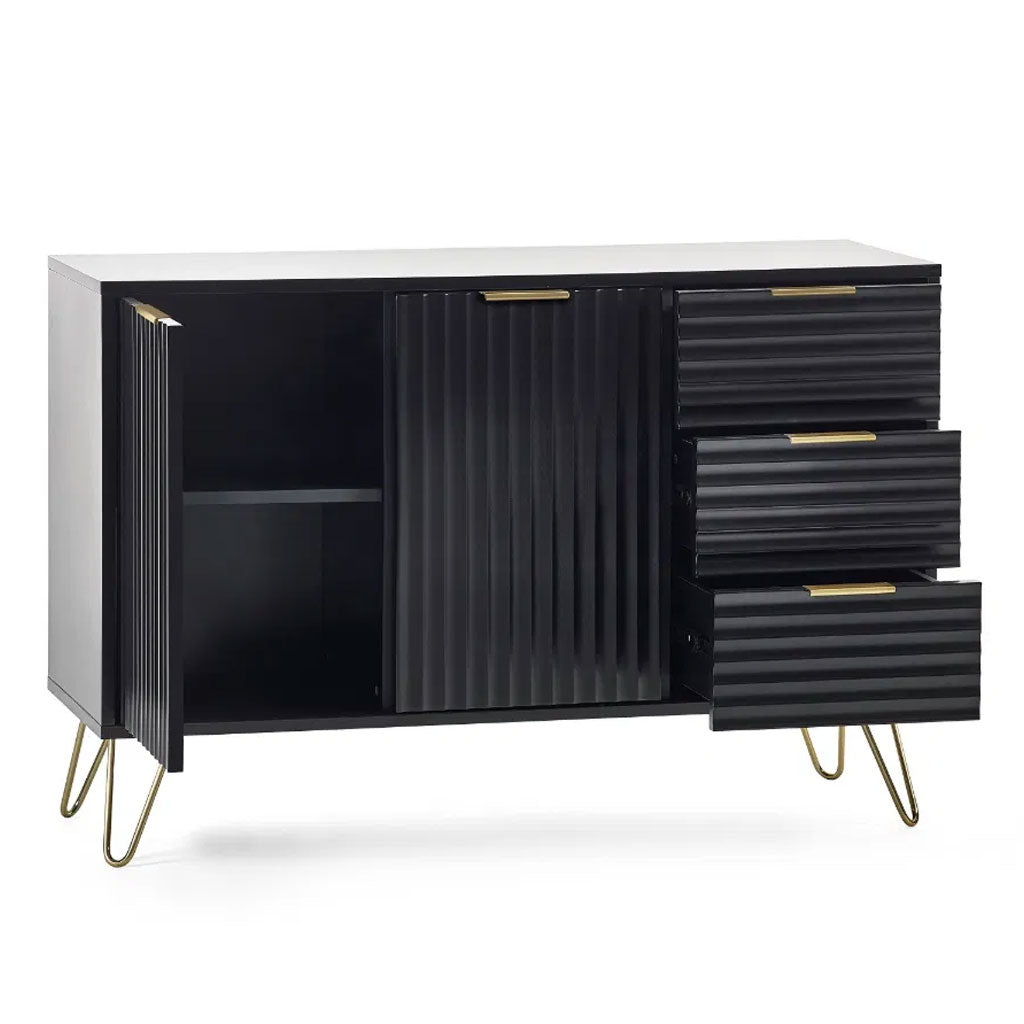 Wooden Sideboard With 2 Doors And 3 Drawers - Murano