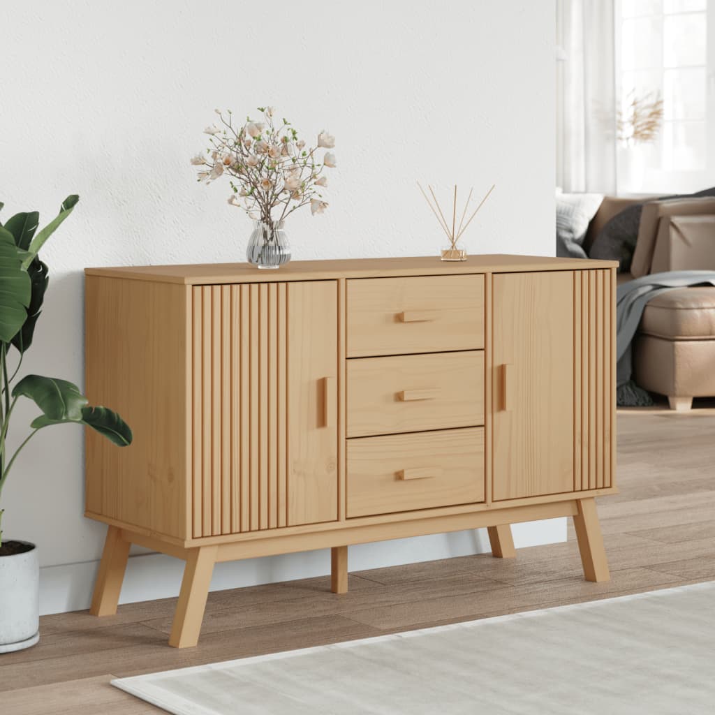 Wooden Sideboard With 2 Doors And 3 Drawers - Olden