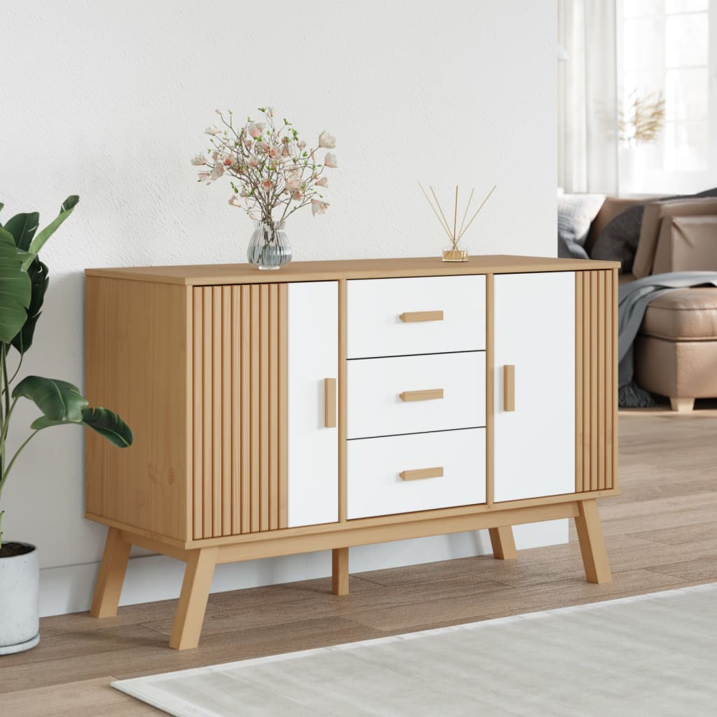 Wooden Sideboard With 2 Doors And 3 Drawers - Olden