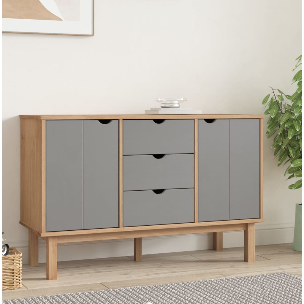 Wooden Sideboard With 2 Doors And 3 Drawers - Otta