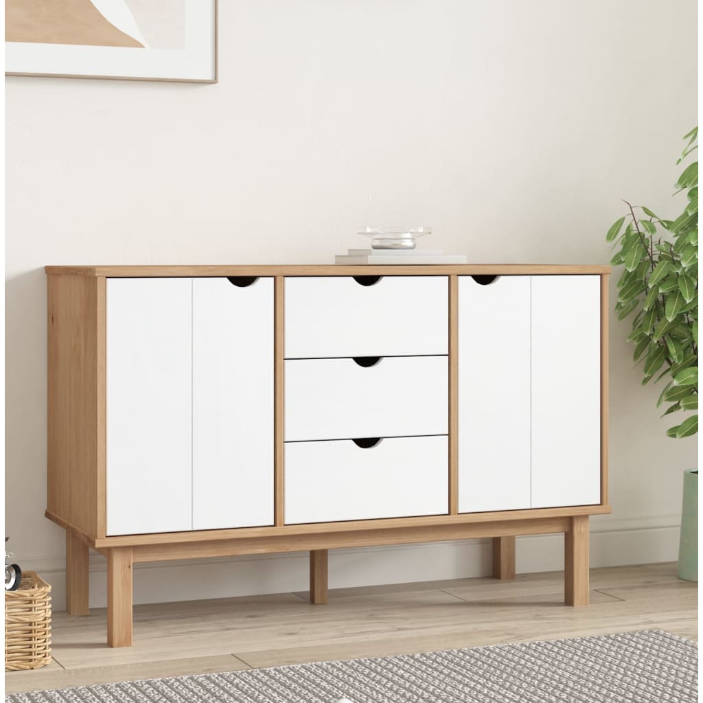 Wooden Sideboard With 2 Doors And 3 Drawers - Otta