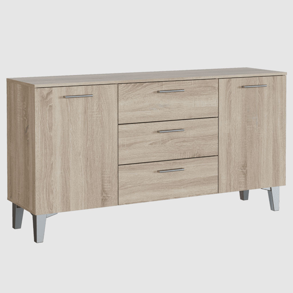 Wooden Sideboard With 2 Doors And 3 Drawers - Salina