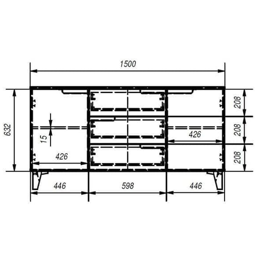 Wooden Sideboard With 2 Doors And 3 Drawers - Salina