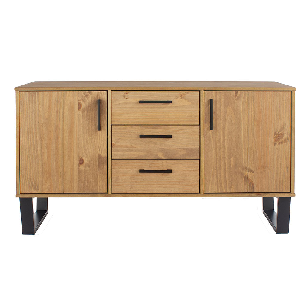 Wooden Sideboard With 2 Doors And 3 Drawers - Texas