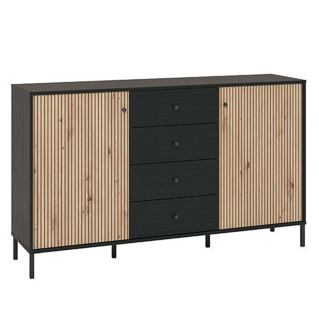 Wooden Sideboard With 2 Doors And 4 Drawers - Clinton