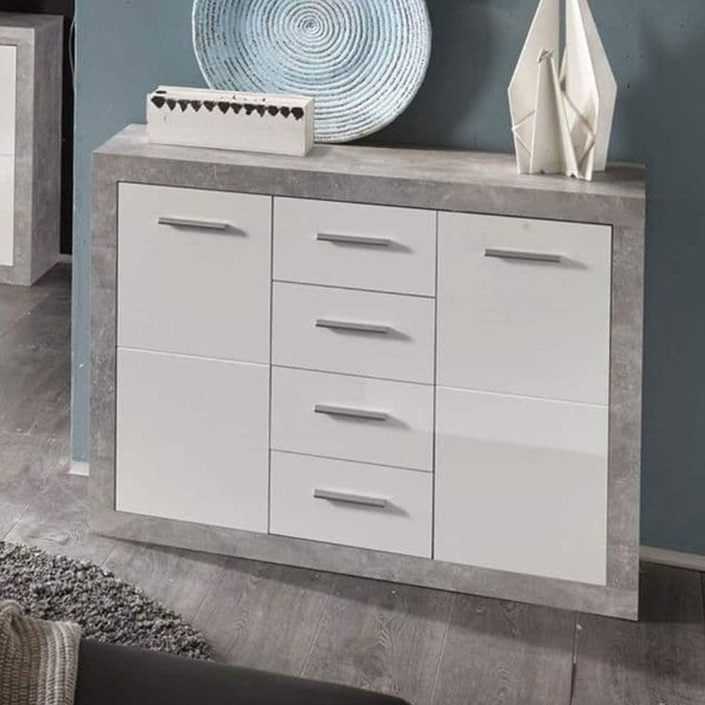 Wooden Sideboard With 2 Doors And 4 Drawers - Petros