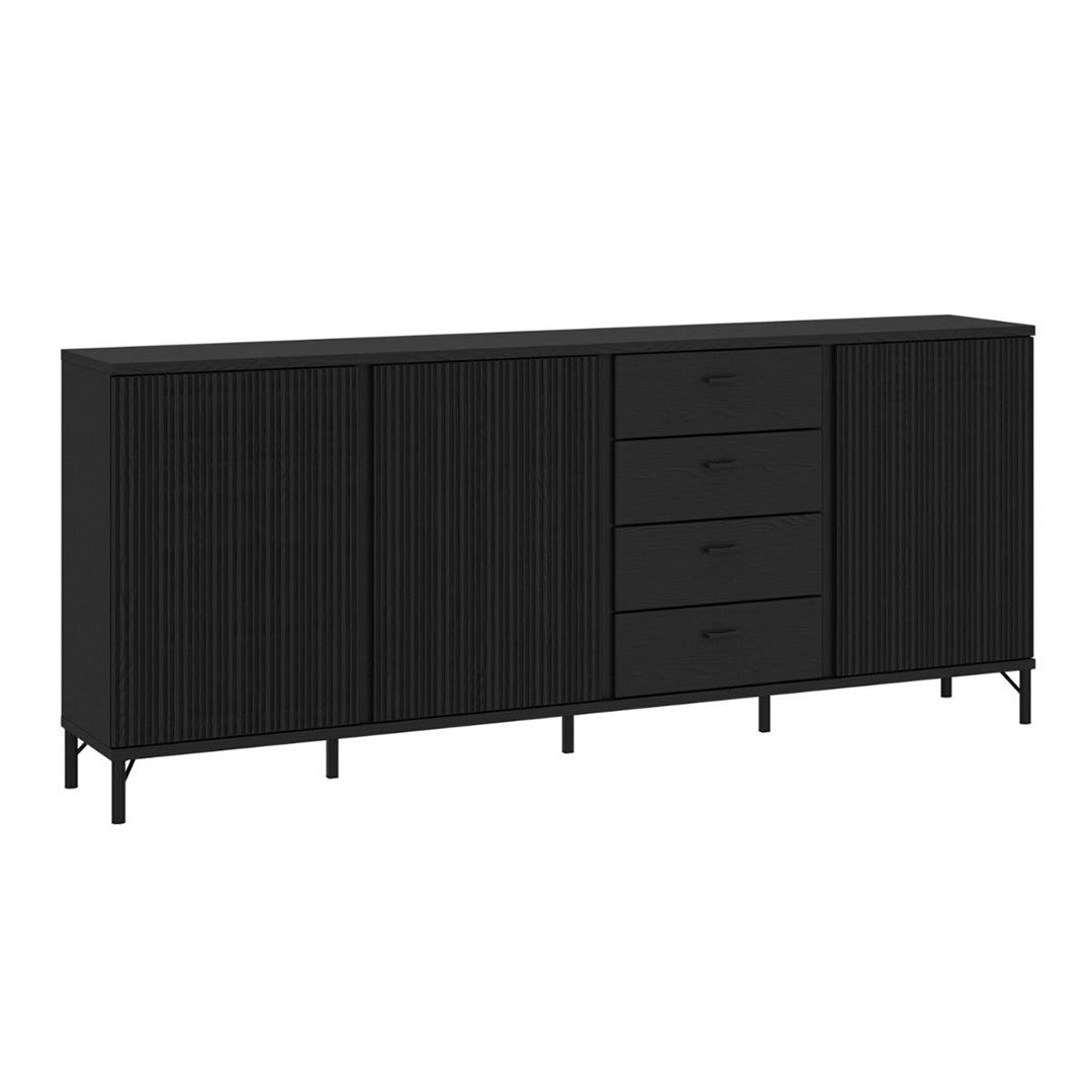 Wooden Sideboard With 3 Doors And 4 Drawers - Lusaka