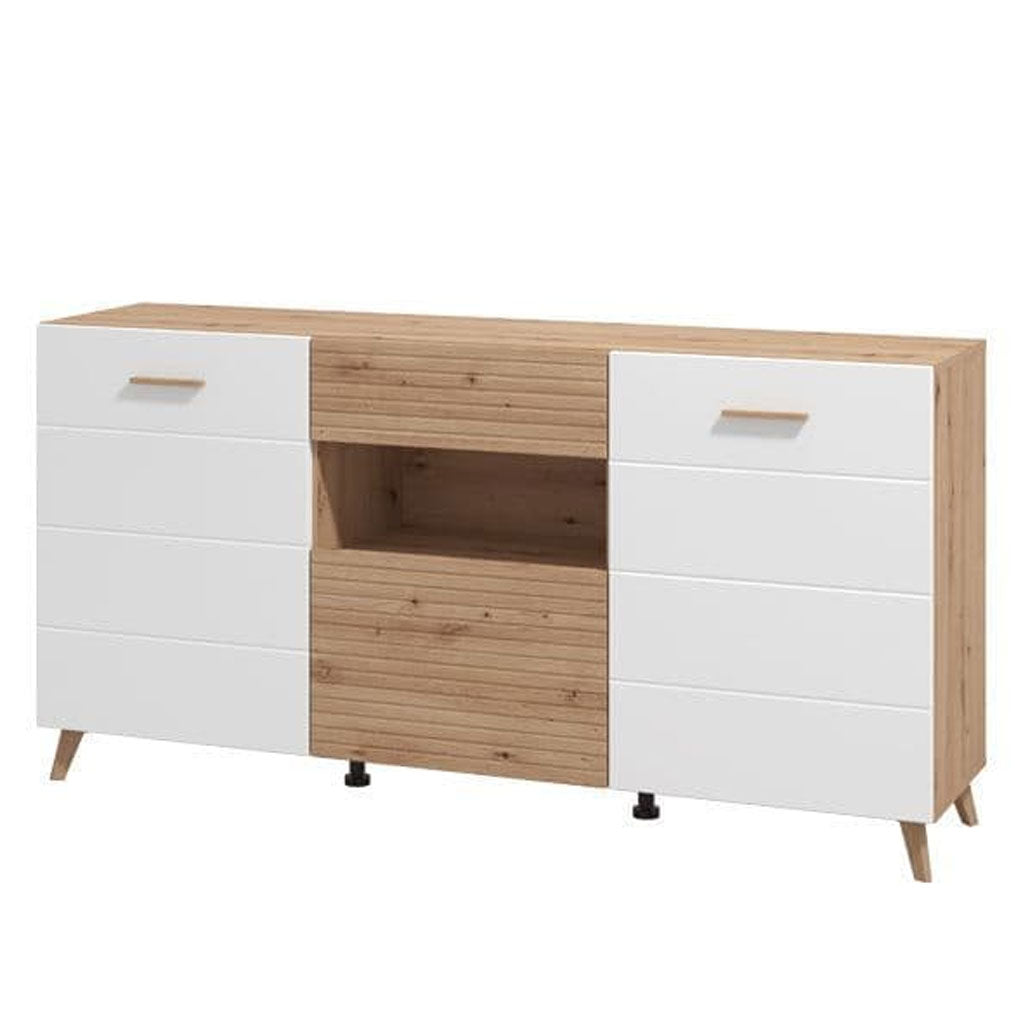 Wooden Sideboard With 3 Doors And 1 Drawer - Breccia