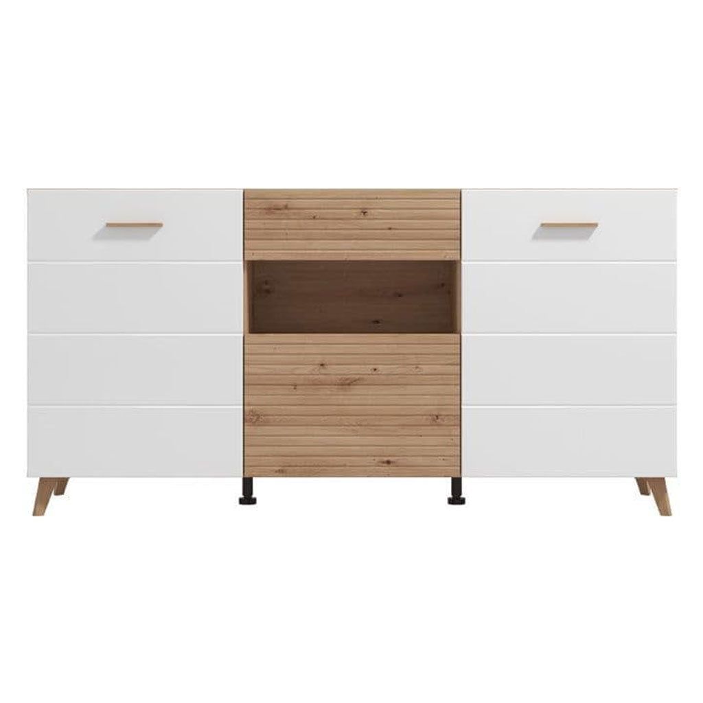 Wooden Sideboard With 3 Doors And 1 Drawer - Breccia