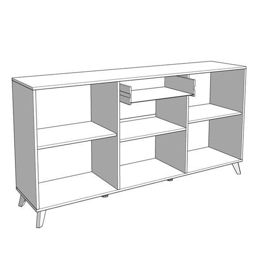 Wooden Sideboard With 3 Doors And 1 Drawer - Breccia