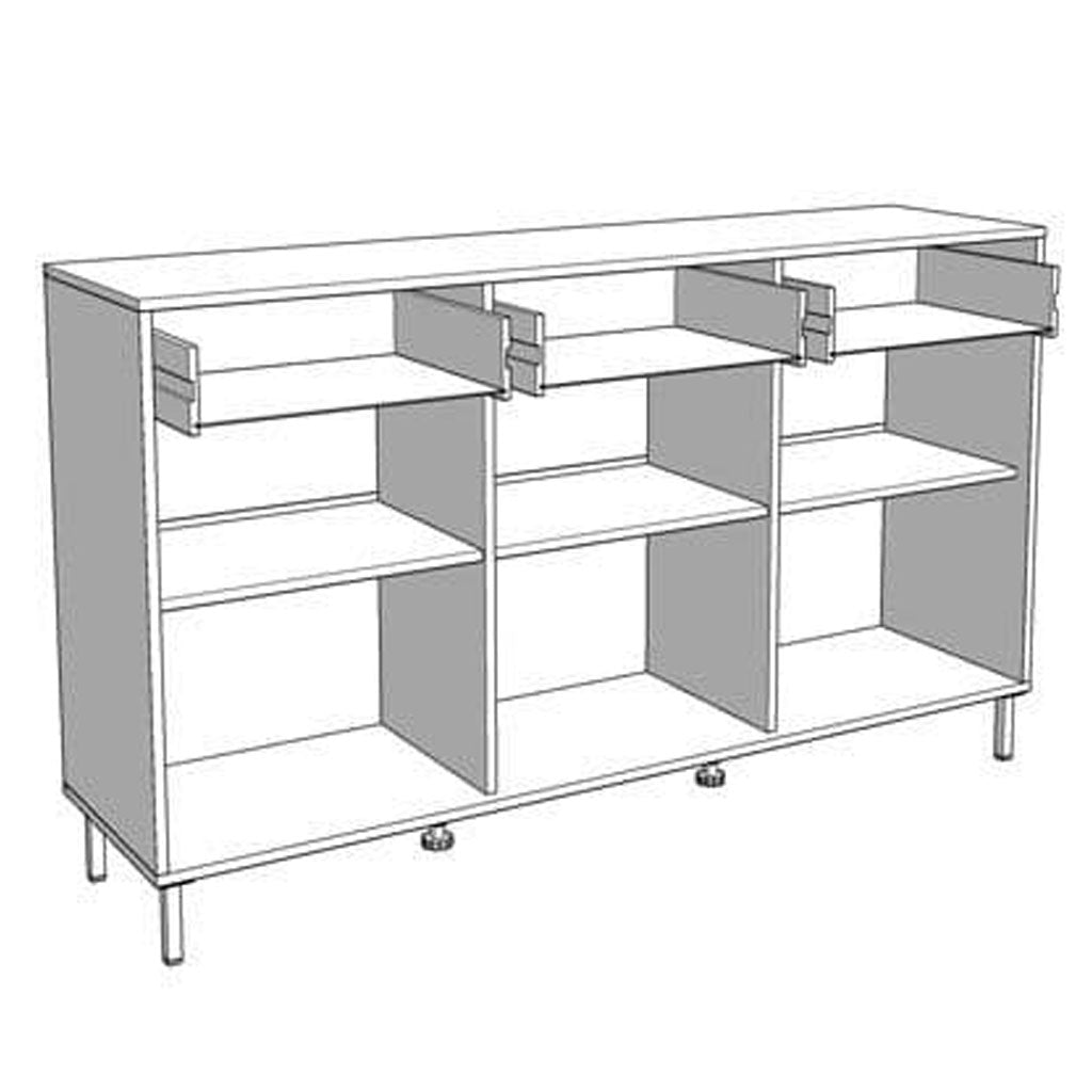 Wooden Sideboard With 3 Doors And 3 Drawers - Martin