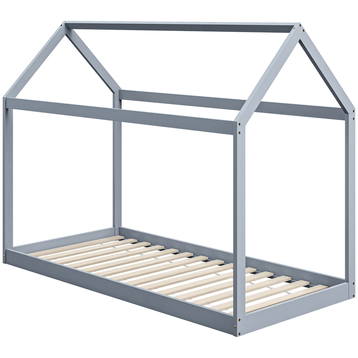 Wooden Single Bed 96cm Wide House Scandinavian Style - Velmora