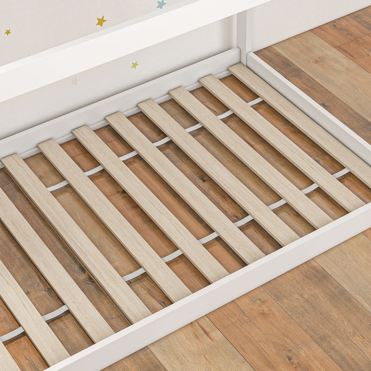 Wooden Single Bed 96cm Wide House Scandinavian Style - Velmora