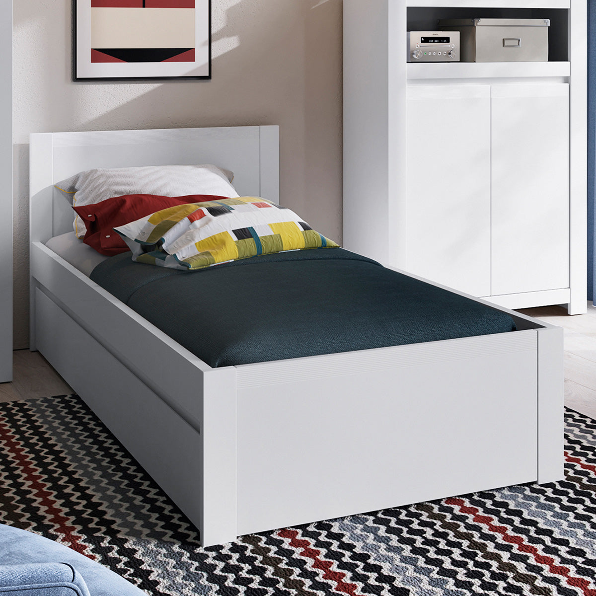 Wooden Single Bed With Guest Bed - Novi