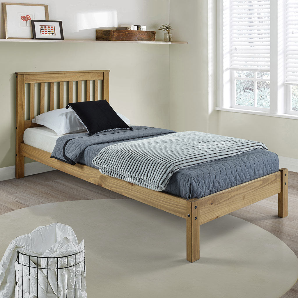 Wooden Single Bed Low End - Texas