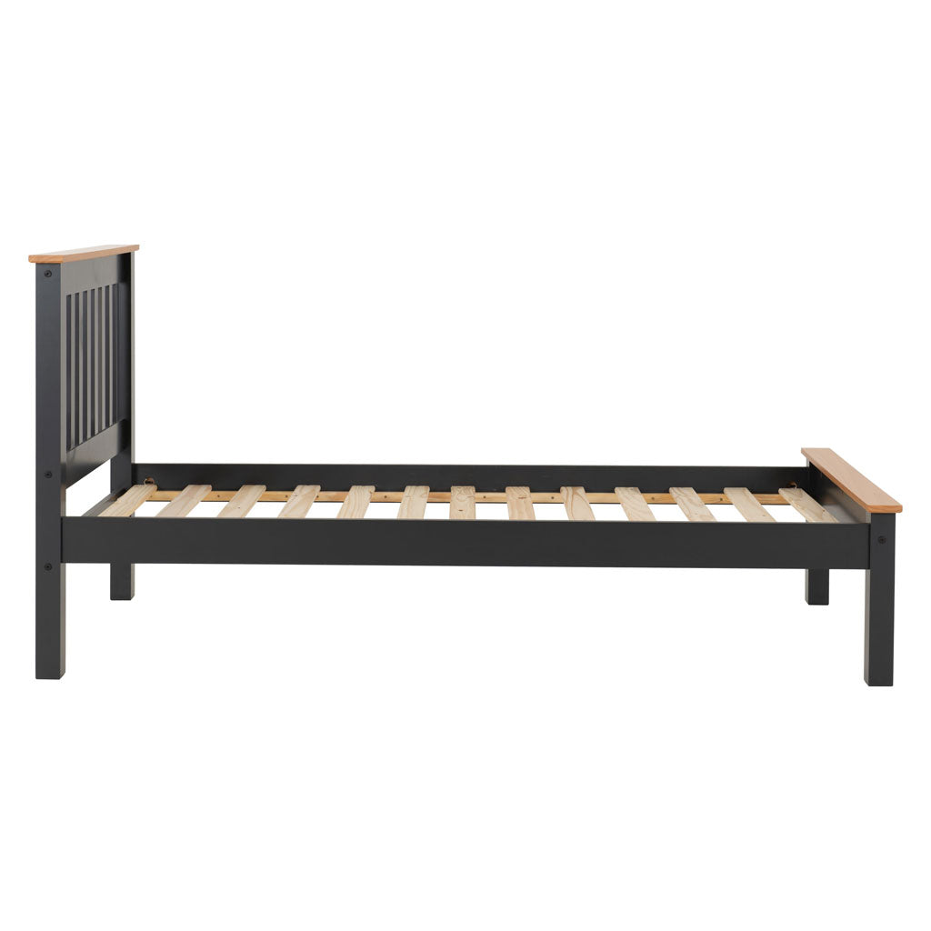 Wooden Single Bed Low Foot End - Monaco