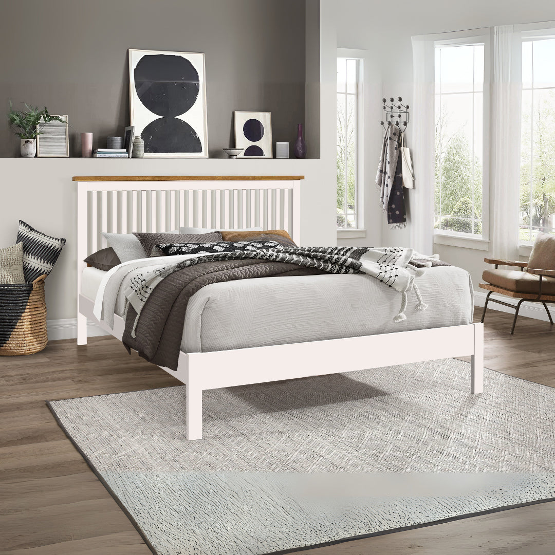 Wooden Single Bed With Sprung Slatted Base - Ascot