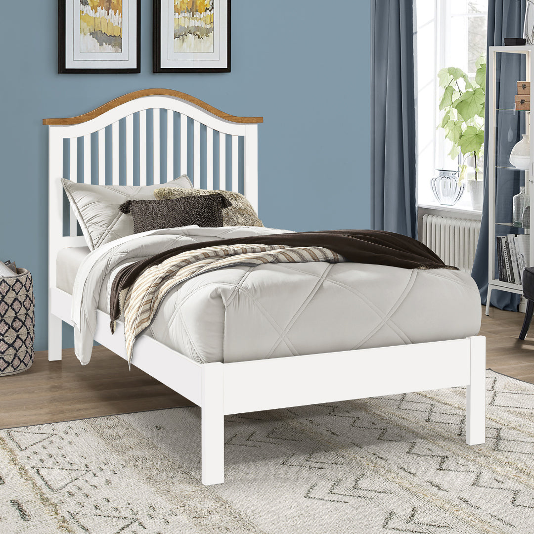 Wooden Single Bed With Sprung Slatted Base - Chester