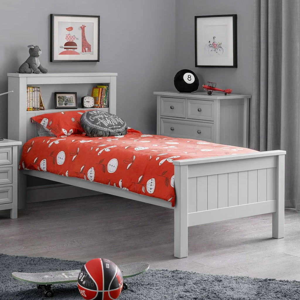 Wooden Single Bed With Bookcase - Maine