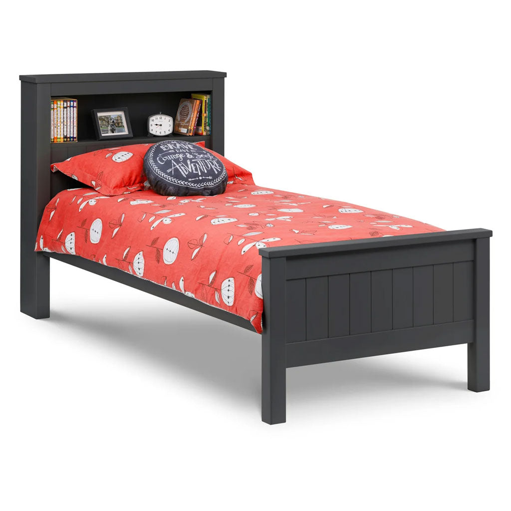 Wooden Single Bed With Bookcase - Maine