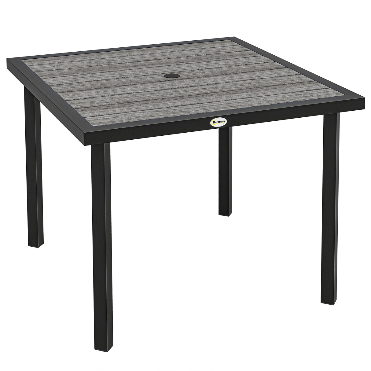 Wooden Slatted Top Outdoor Garden Dining Table for 4 People - Velmora