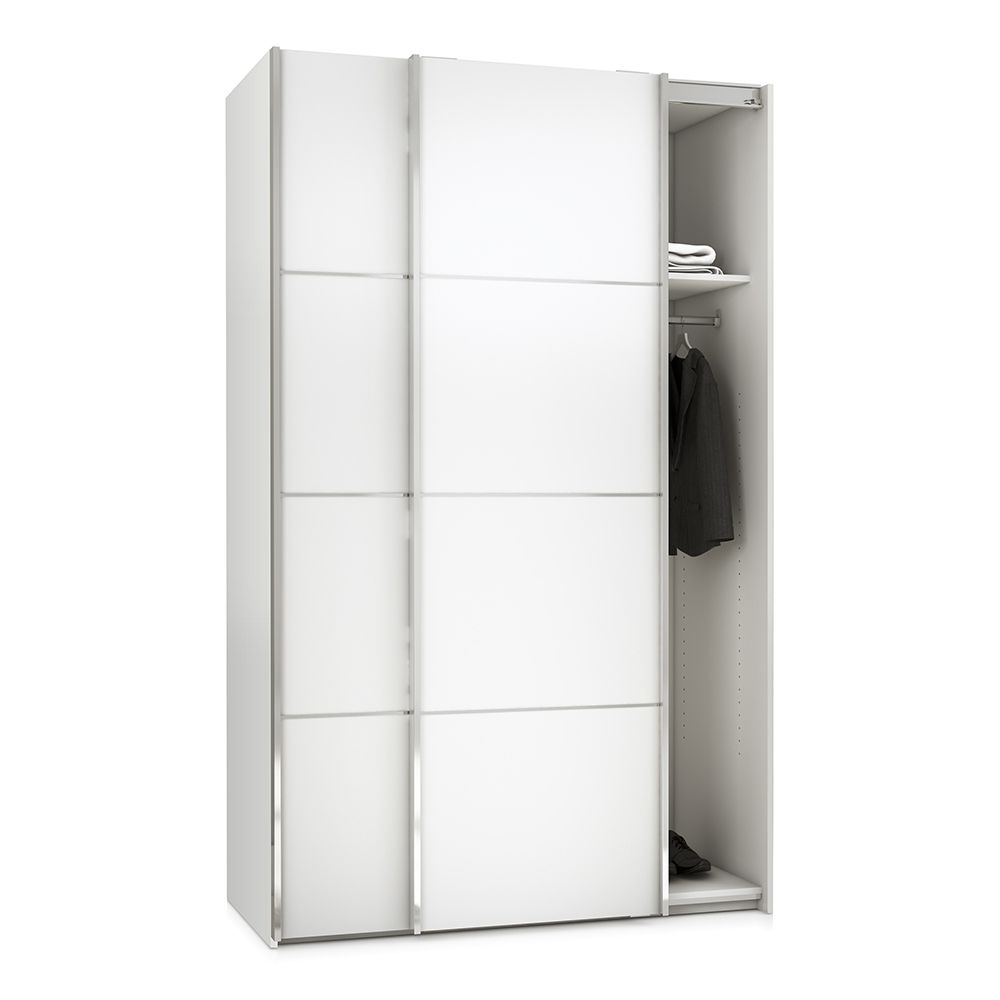 Wooden Sliding Wardrobe 120cm Wide With 2 Doors And 2 Shelves - Verona