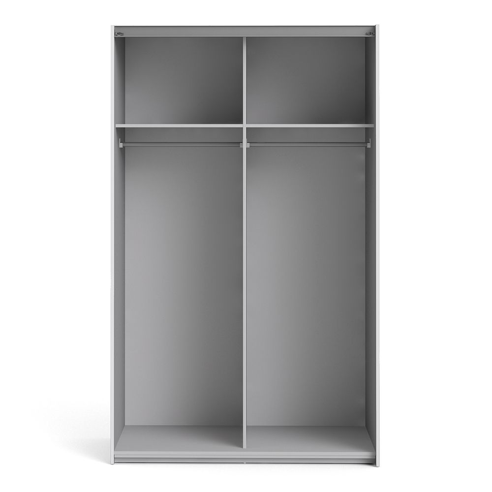 Wooden Sliding Wardrobe 120cm Wide With 2 Doors And 2 Shelves - Verona